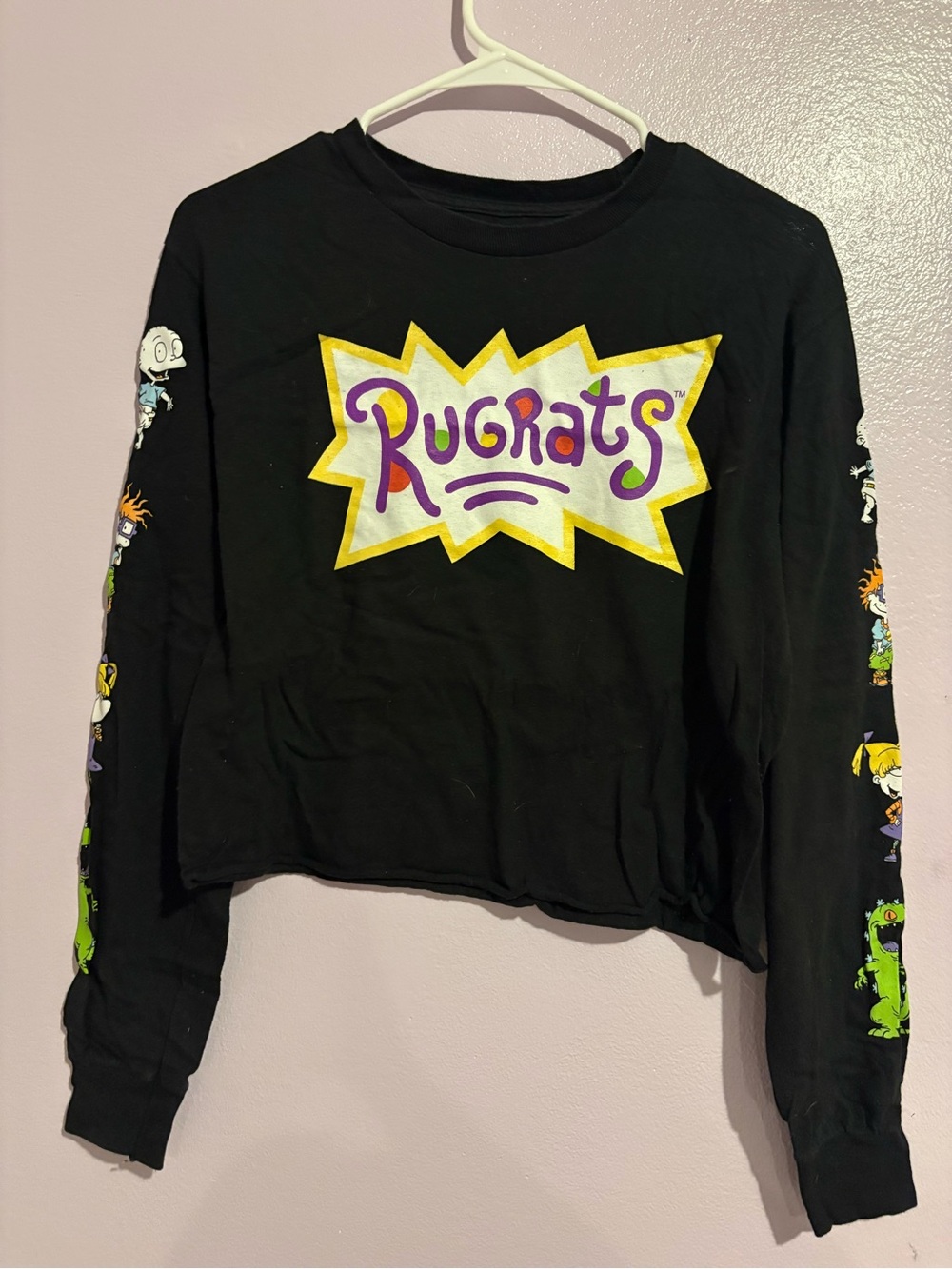 Nickelodeon Rugrats Black Graphic Long-Sleeve Crop Top